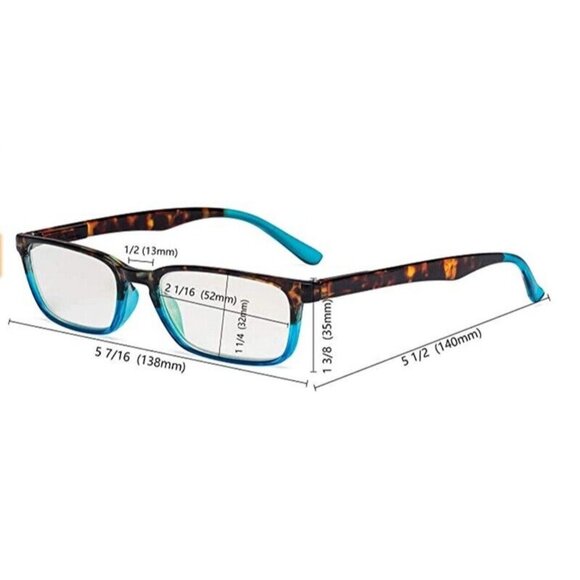 EyeKepper Rectangle 1.0 Red Tortoiseshell Fade Reading Glasses Reader G6 88206 - Picture 2 of 2